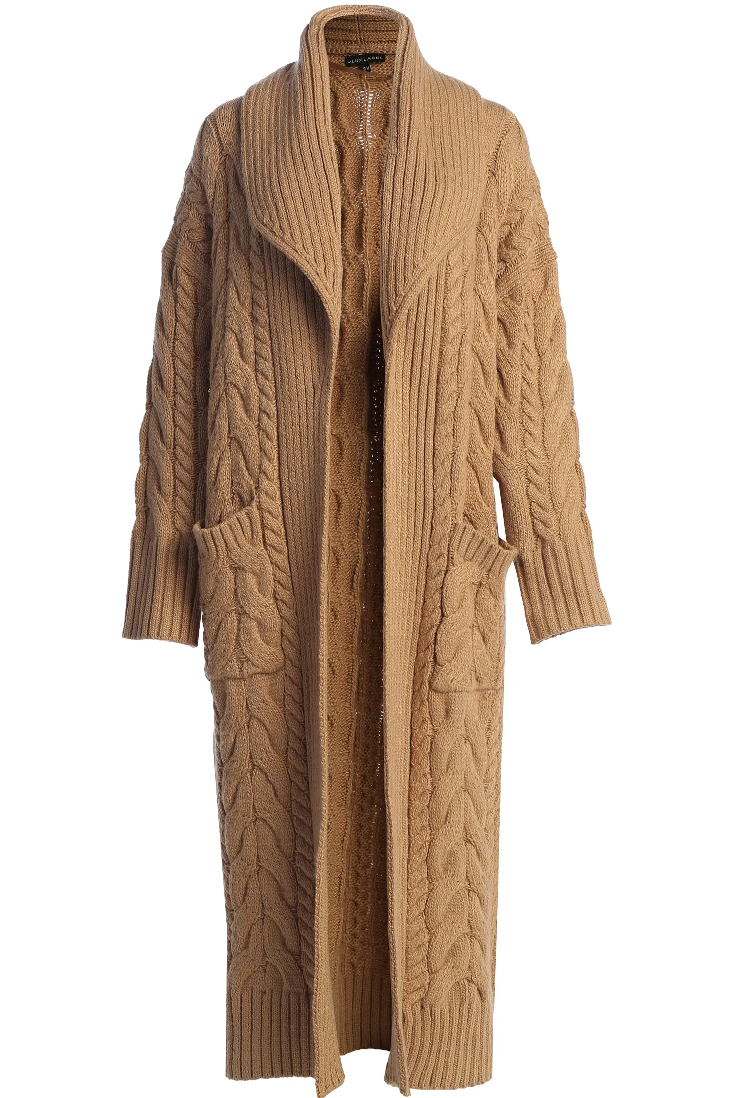 Beige Upstate Cable Knit Cardigan